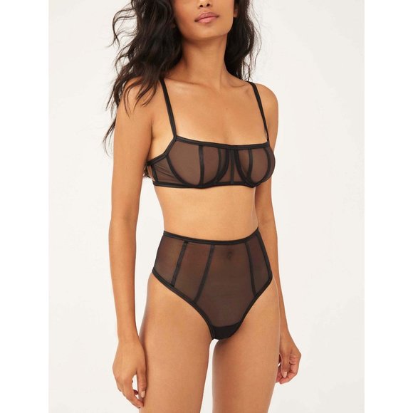 Free People Other - 🎉LAST CHANCE🎉 NWT Free People Charlize High-Rise Thong Undie / Black